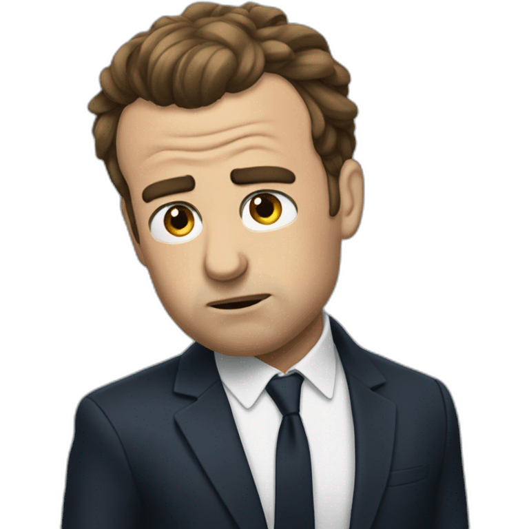 macron frustrated pulling hair emoji