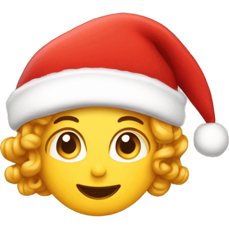 Santa claus hat in curly girl emoji