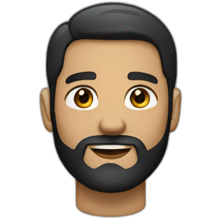 Light brown thick guy with black beard black hair using safety clip earring emoji