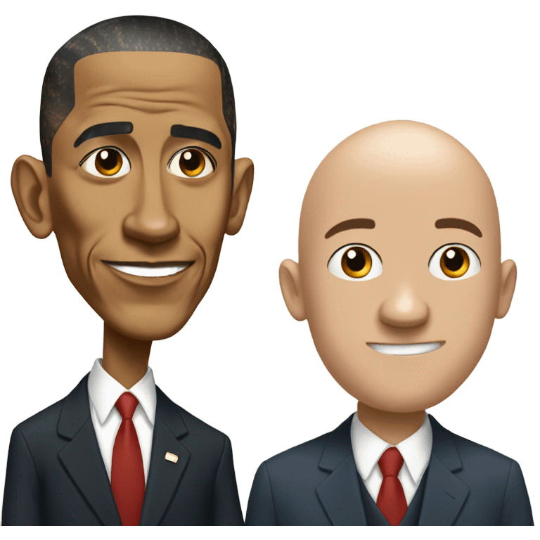 Obama and Mike with bald head emoji