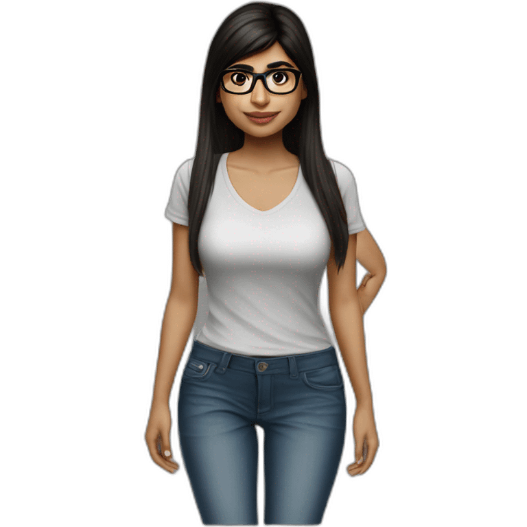 realistic mia khalifa with a small top emoji