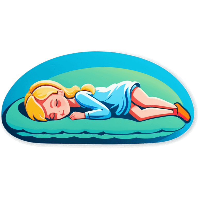 Blonde girl sleeping on a pillow emoji