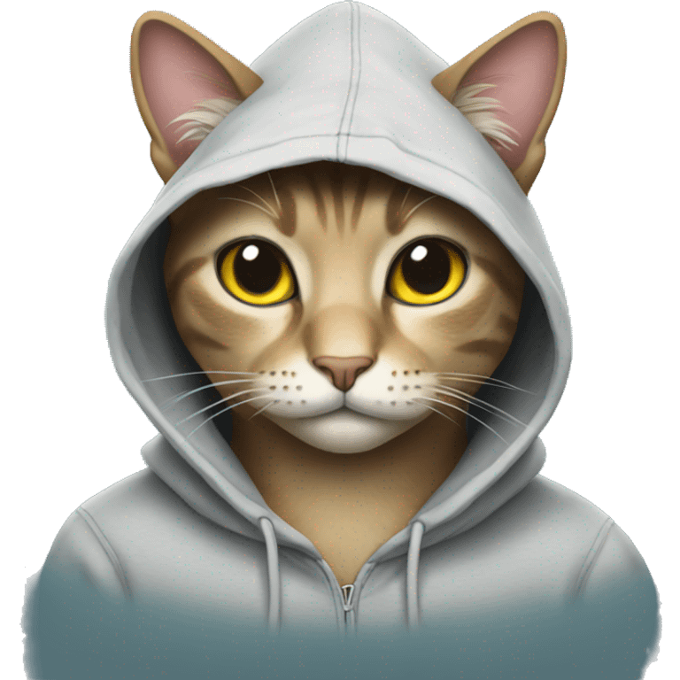 Cat wearing hoodie emoji