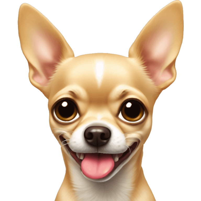 Beige Chihuahua with tongue out of his mouth at one side emoji