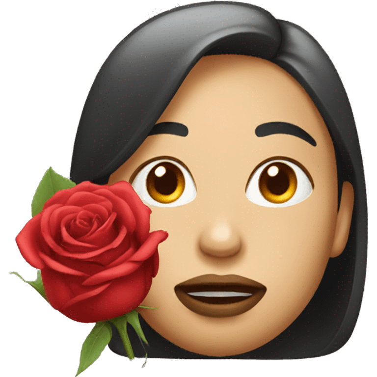 Face with rose in mouth  emoji