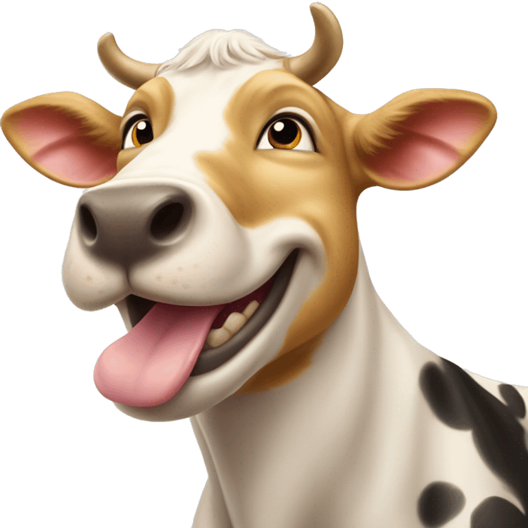 Thumbs up, excited friendly cow or golden etriver pup emoji