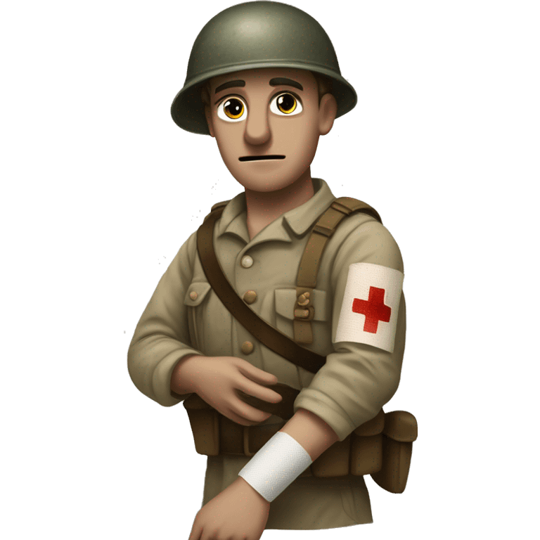 wounded ww1 soldier bandaged hand emoji