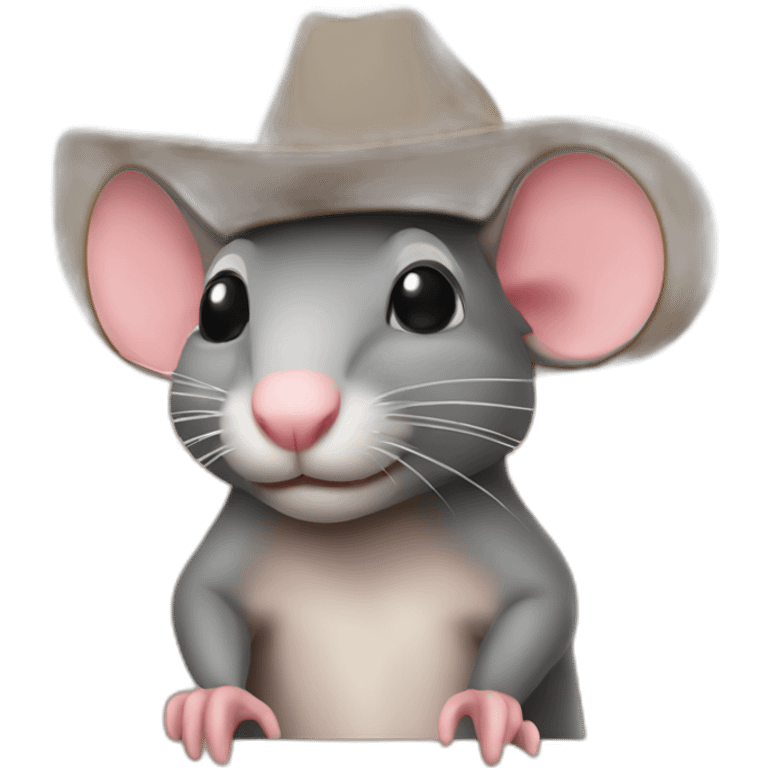 A rat wearing a cowboy hat emoji