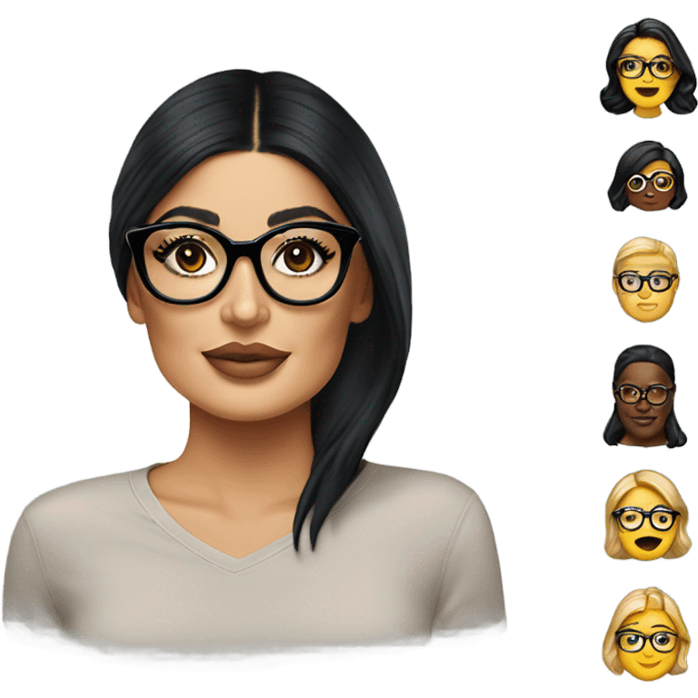 Kylie Jenner Riche wearing glasses  emoji