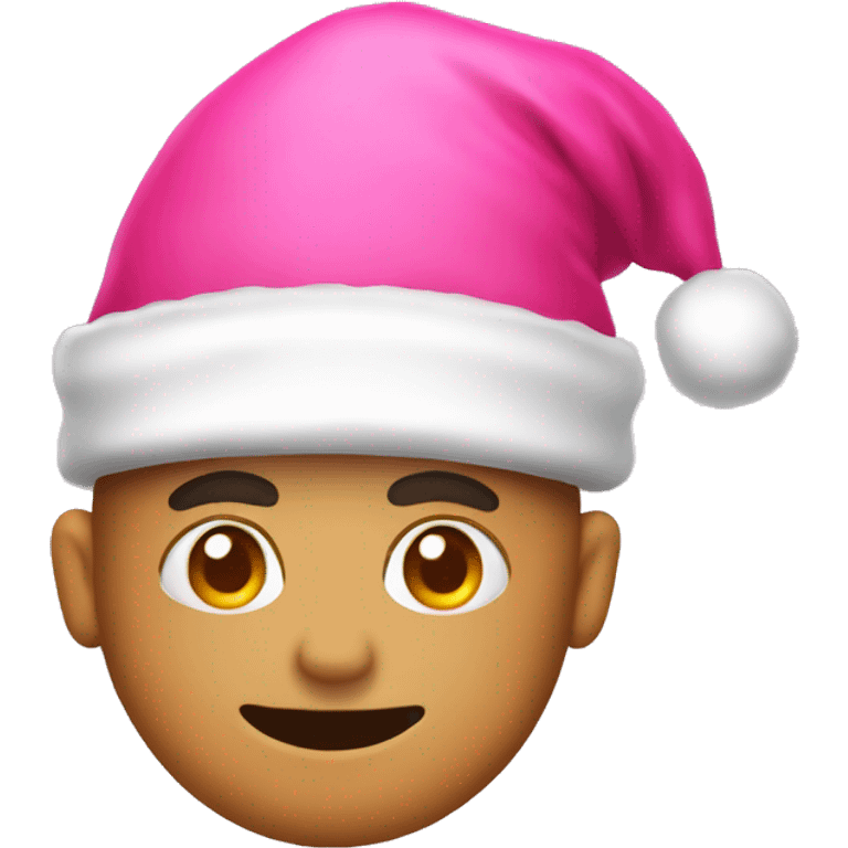  xmas pink santa hat emoji