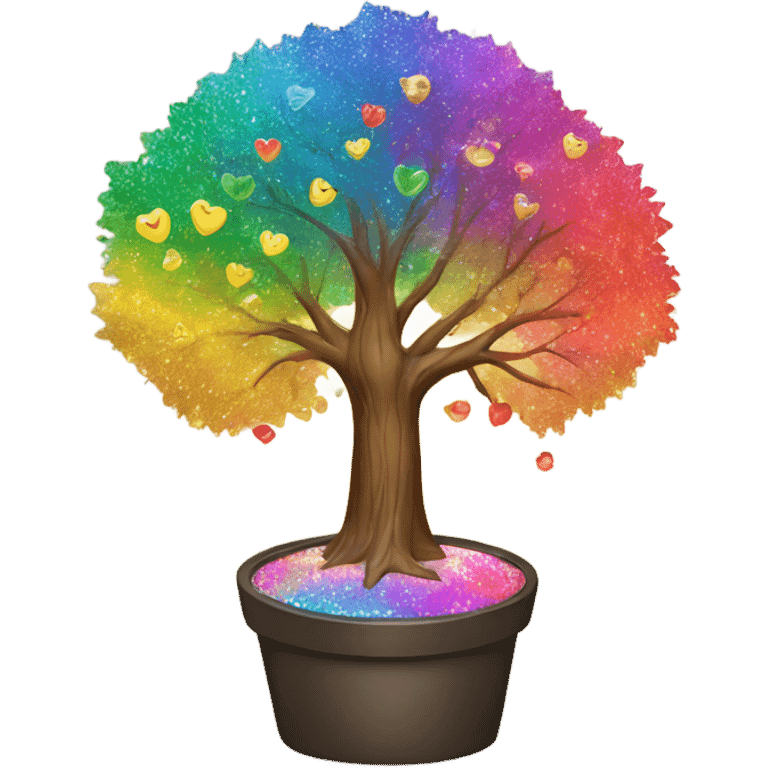 Rainbow tree with glitter  emoji