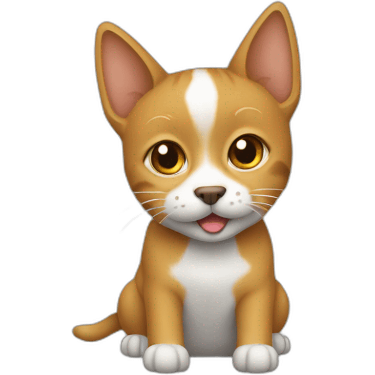 Un chat sur un chien emoji