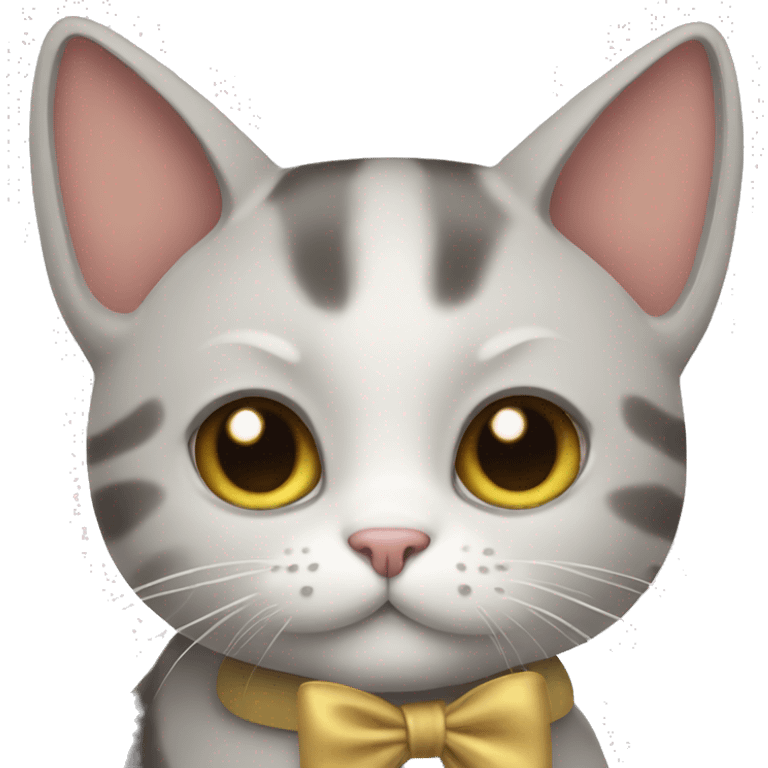 a cat with a bow emoji