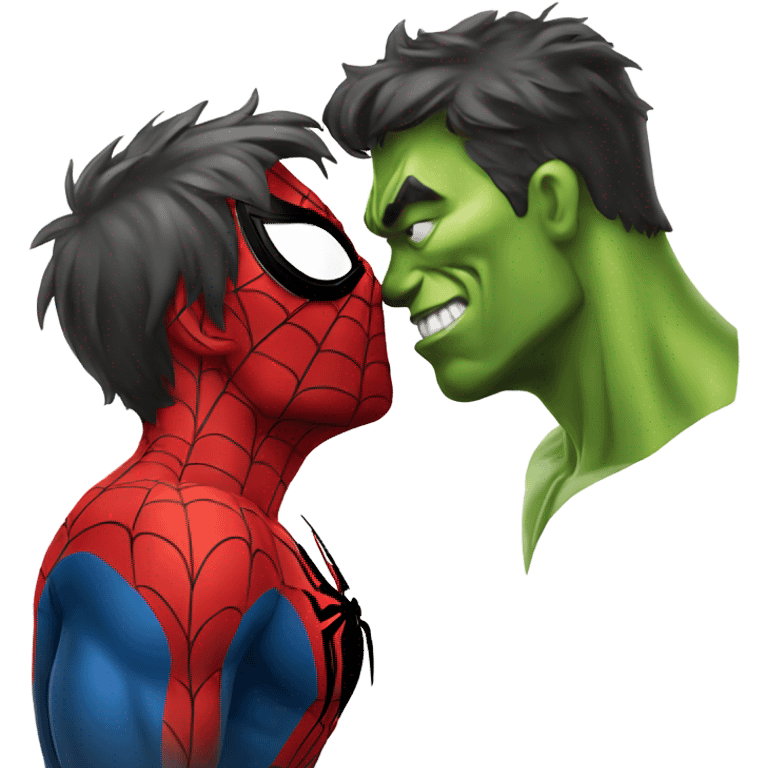 spider-man kissing hulk emoji