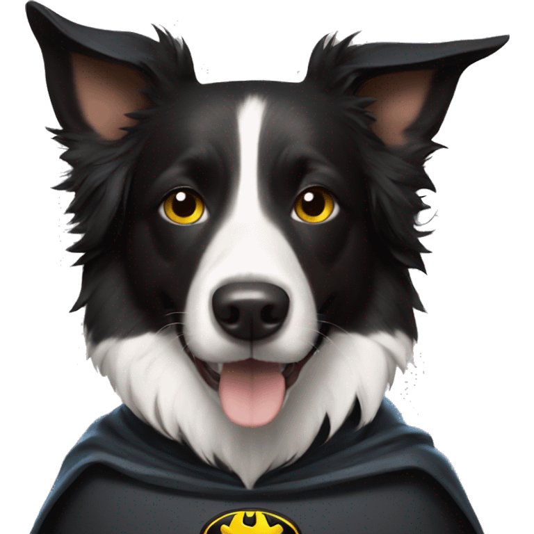 Border Collie with batman costume emoji