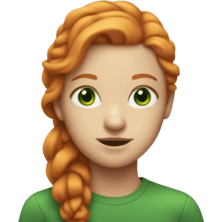 Ginger Girl with green eyes emoji