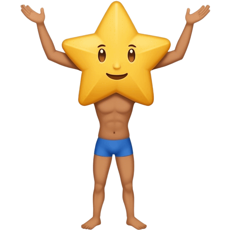 Star with arms, legs and face emoji