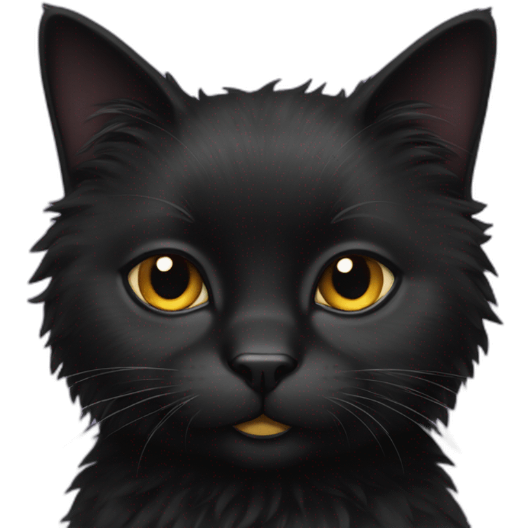 Fluffy black cat emoji