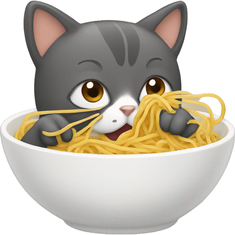 Cat eating spaghetti  emoji