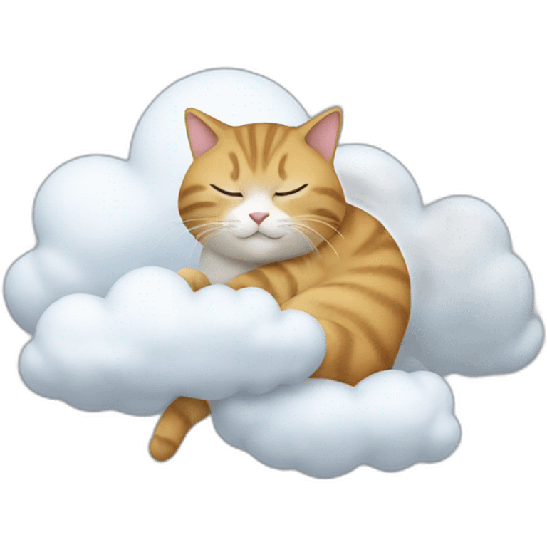 Un chat qui dort sur un nuage emoji