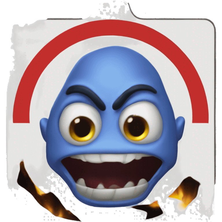 goofy danger warning sign monster emoji