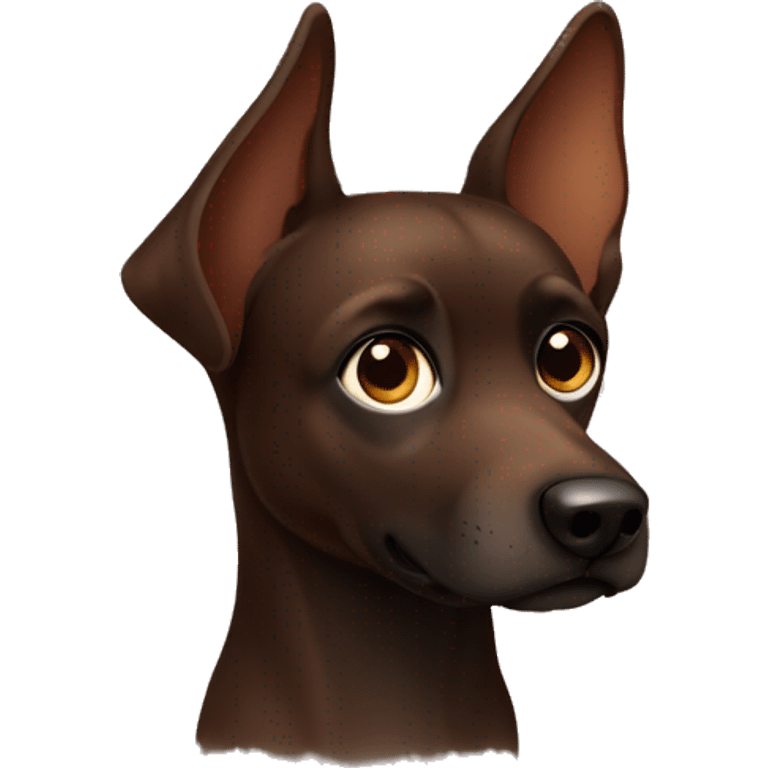 dark brown dog with pointy ears  emoji