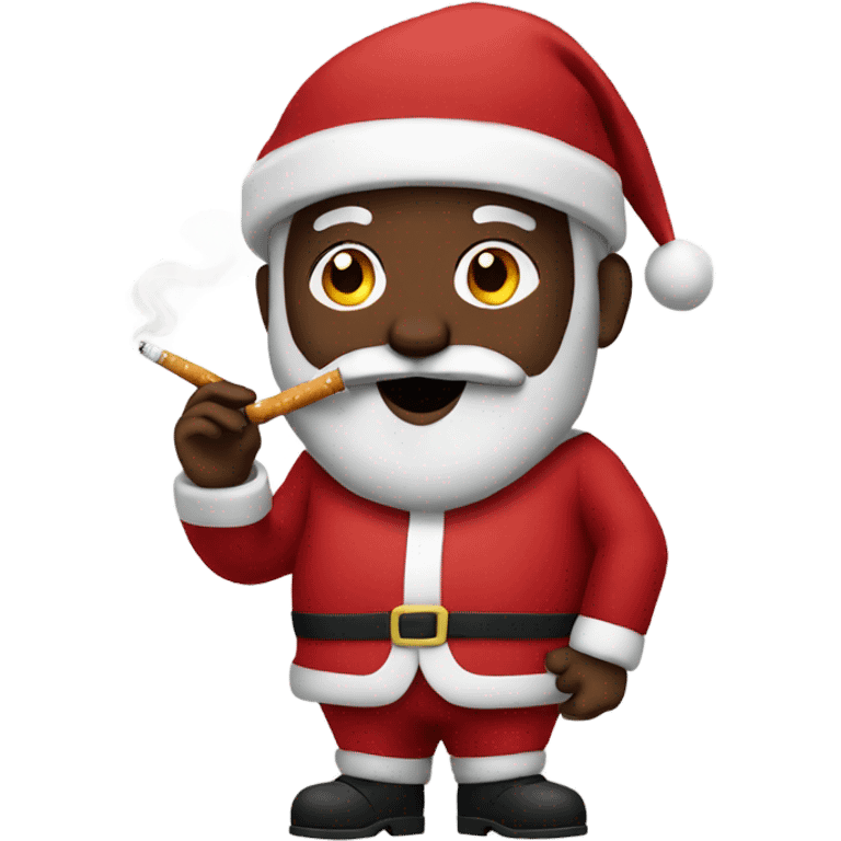 Black Santa with cigarette emoji