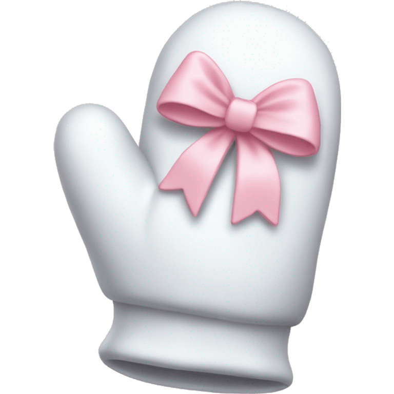 White mittens with light pink bow emoji