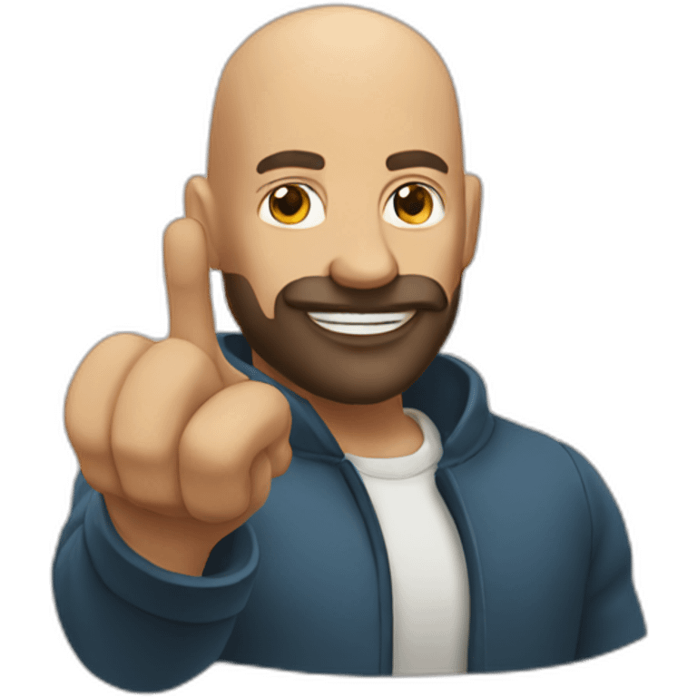 bald man with beard with finger up emoji