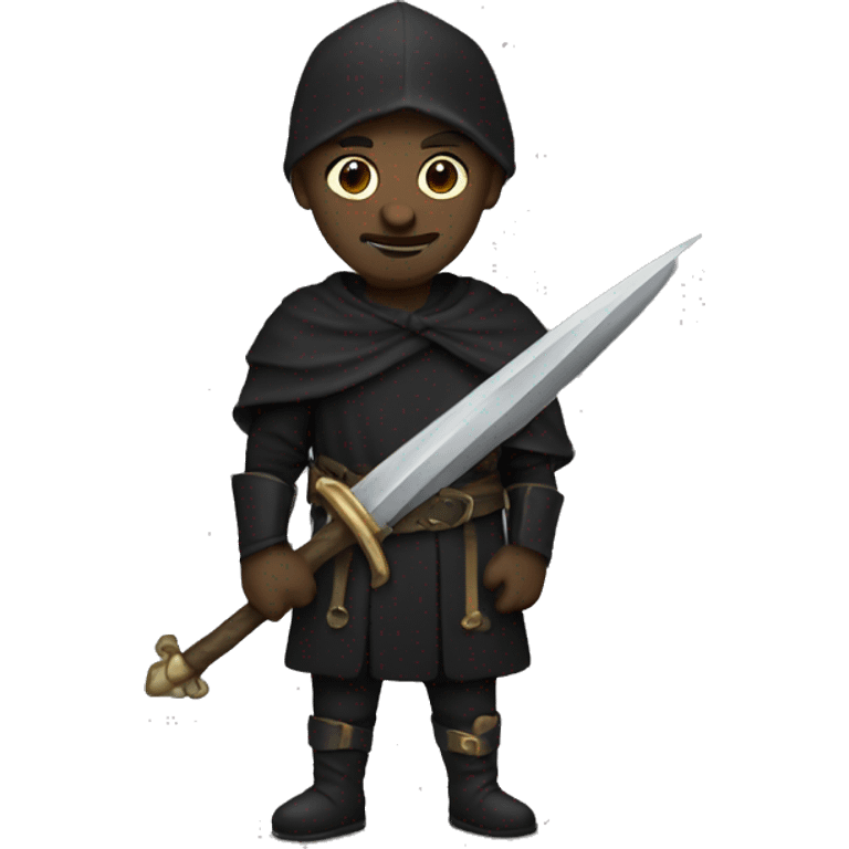 light guy with black medieval clothes and daggers  emoji