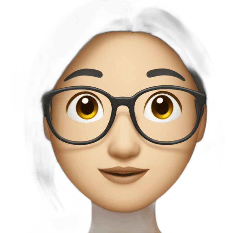 pretty asian girl with glasses emoji