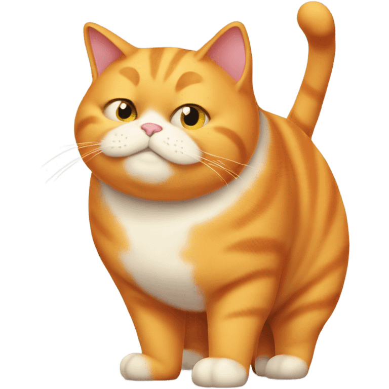 Really obese orange cat with the text “chonk” underneath it emoji