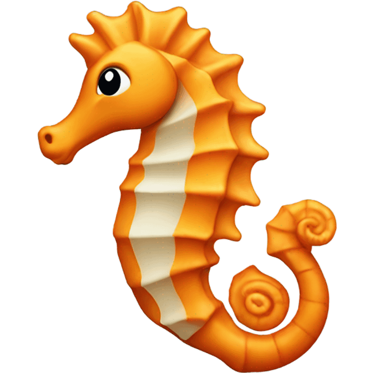 Orange sea horse looking to the right  emoji