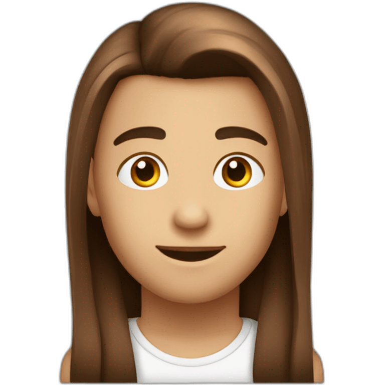 Garçon cheveux long marron lisse emoji