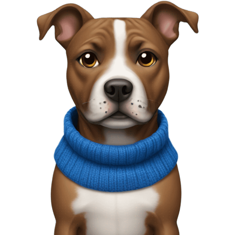 A dog staffie with a blue sweater  emoji