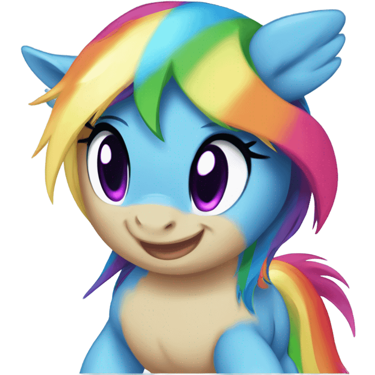 baby rainbow dash in hyper and party  emoji