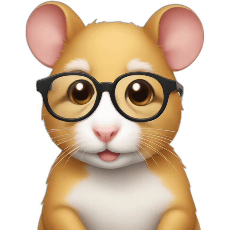 Future hamster emoji with glasses. emoji