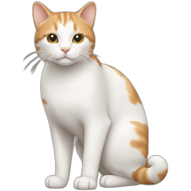 ginger white cat whole body emoji