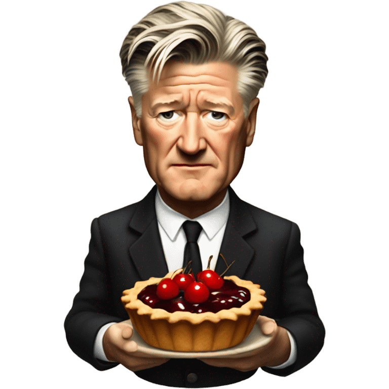 david lynch with a cherry pie emoji