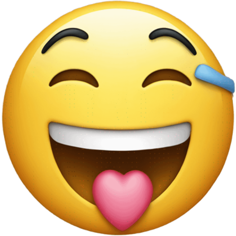 Emoji with heart eyes and Laughing with one hand over the mout emoji