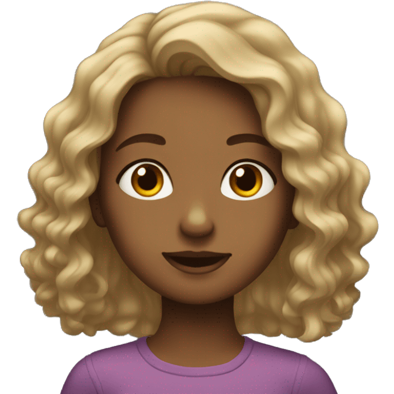 girl with wavy hair emoji