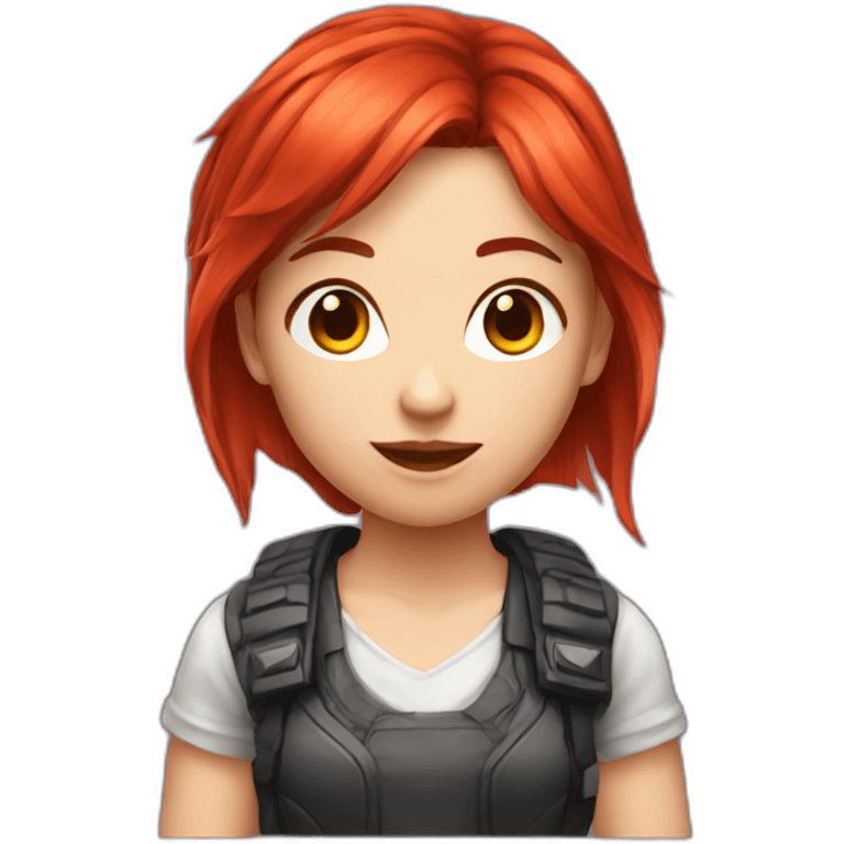 scarlet hair gamer girl emoji