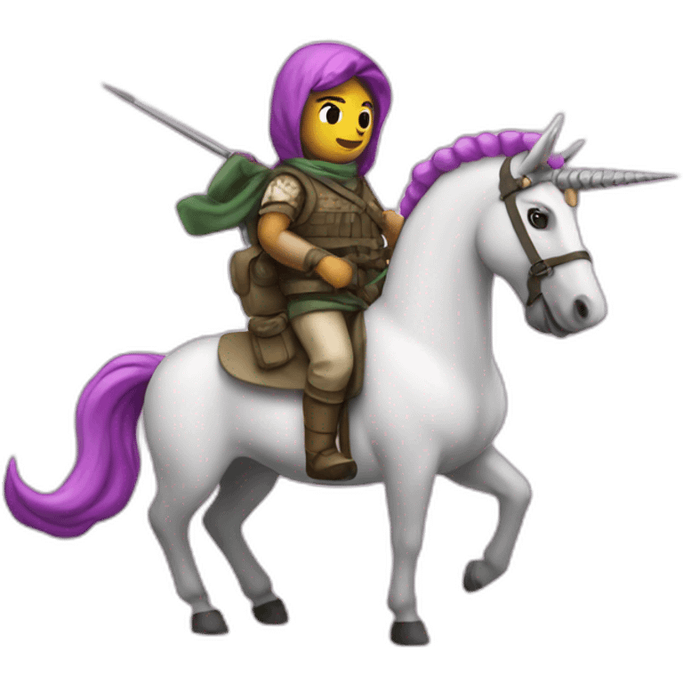 a unicorn liberation fighter from palestine emoji