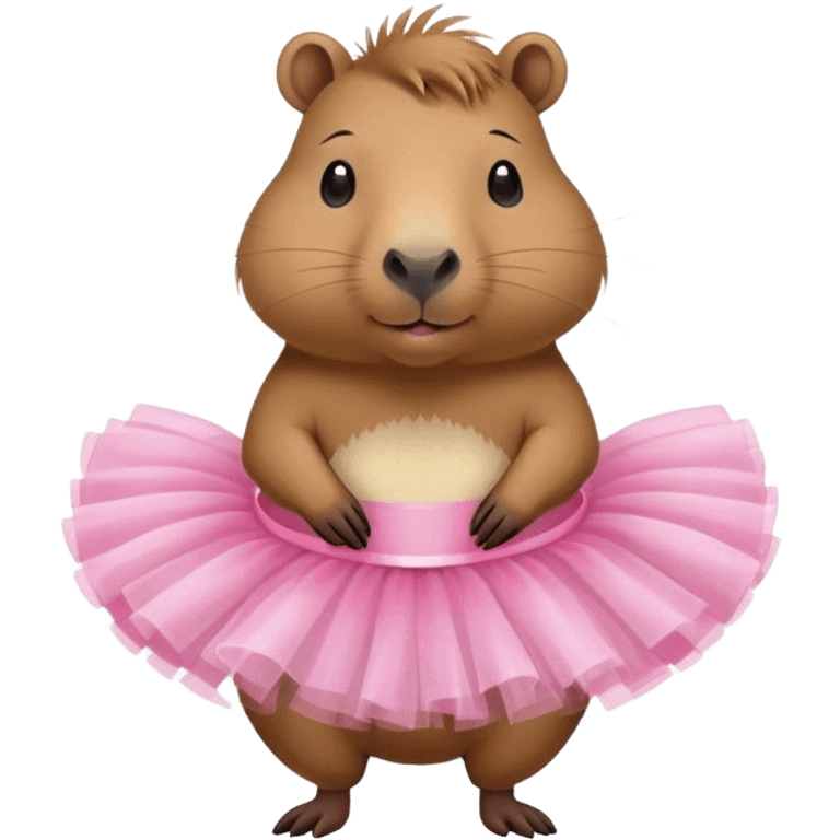 capybara wearing a pink tutu emoji