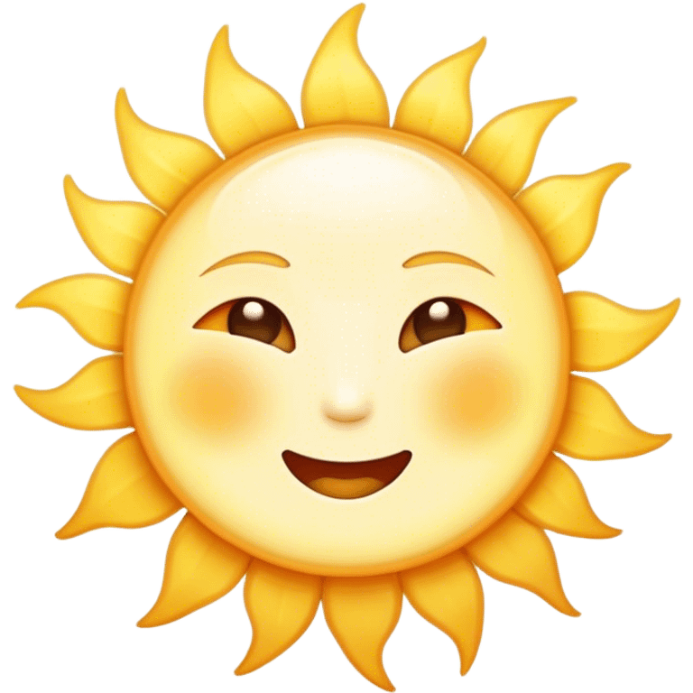 Cinematic Realistic Sunshine Emoji, Warm and golden, with soft rays of light streaming down from a bright, glowing sun. The golden hue bathes the world in warmth, uplifting the spirit and bringing a sense of joy and radiance. Soft glowing outline, capturing the essence of happiness, warmth, and light in a beautiful sunny day! emoji