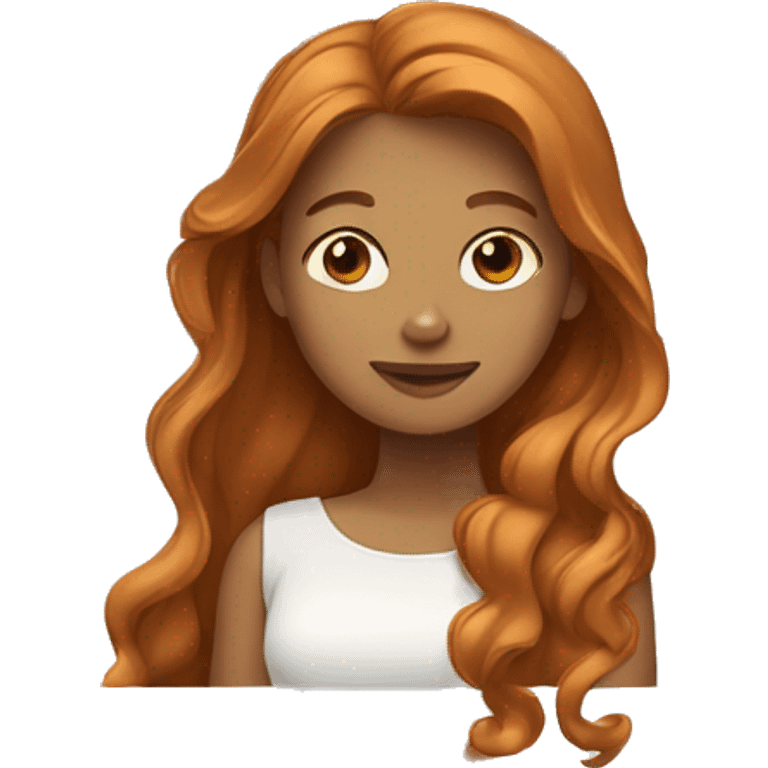  Carmel skinned Girl with ginger hair emoji