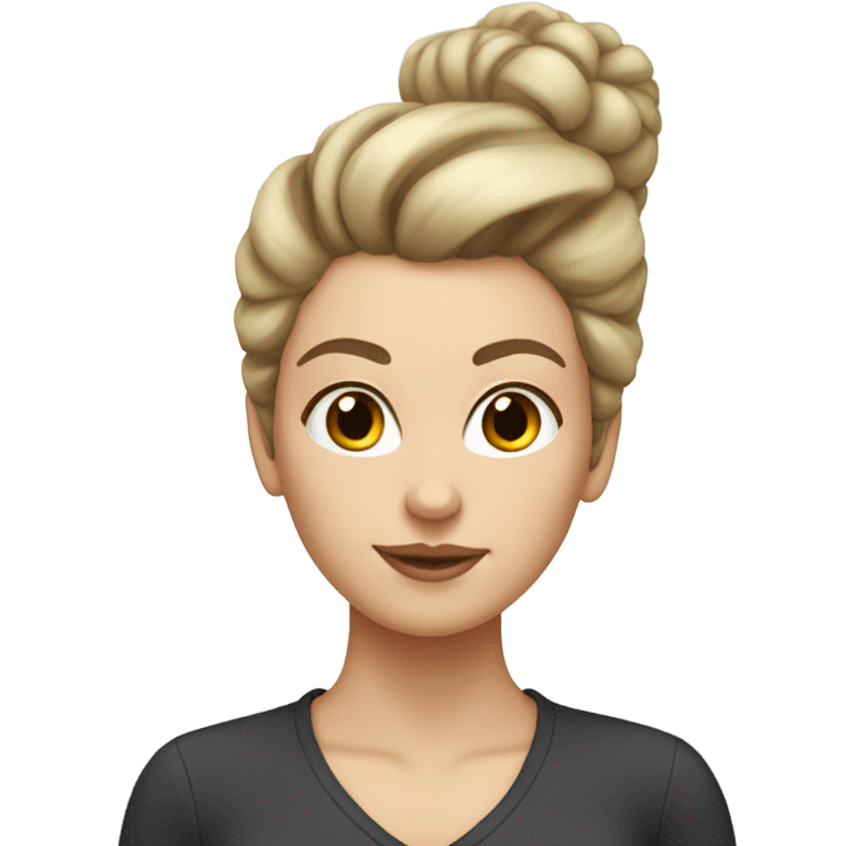 white girl with big hair bun emoji