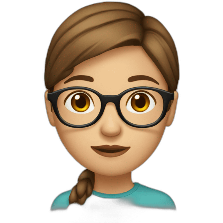 girl-with-brown-hair-and-round-glasses emoji