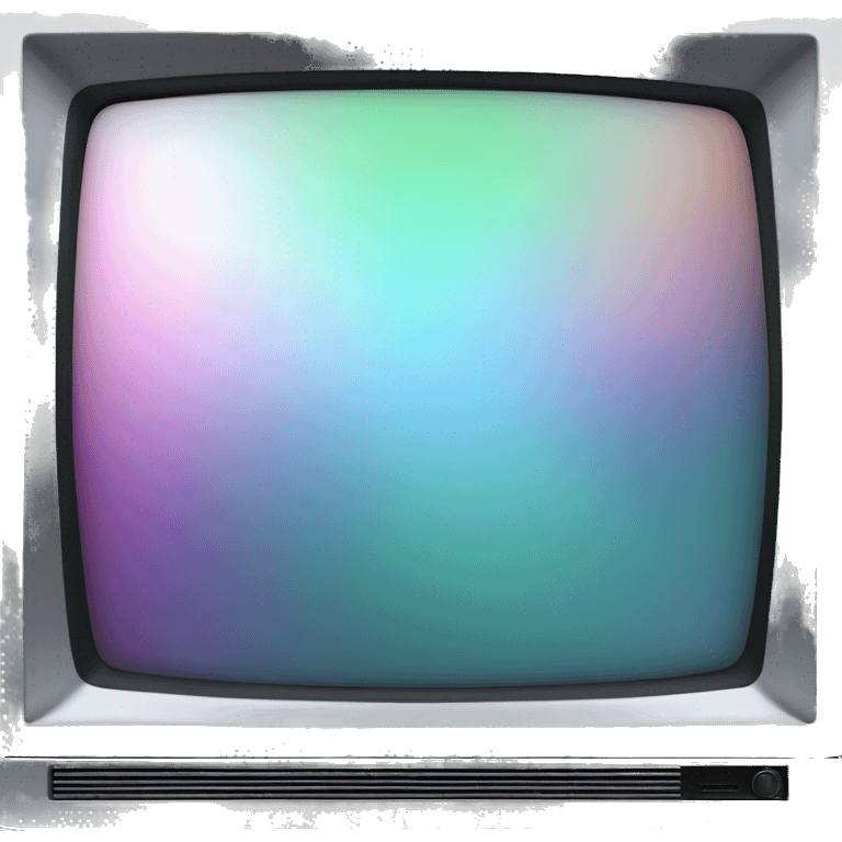 Realistic isolated gradient silver holographic smart television emoji