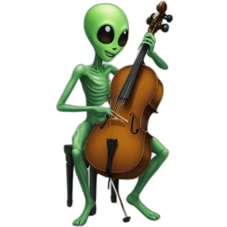 An Alien play Cello emoji